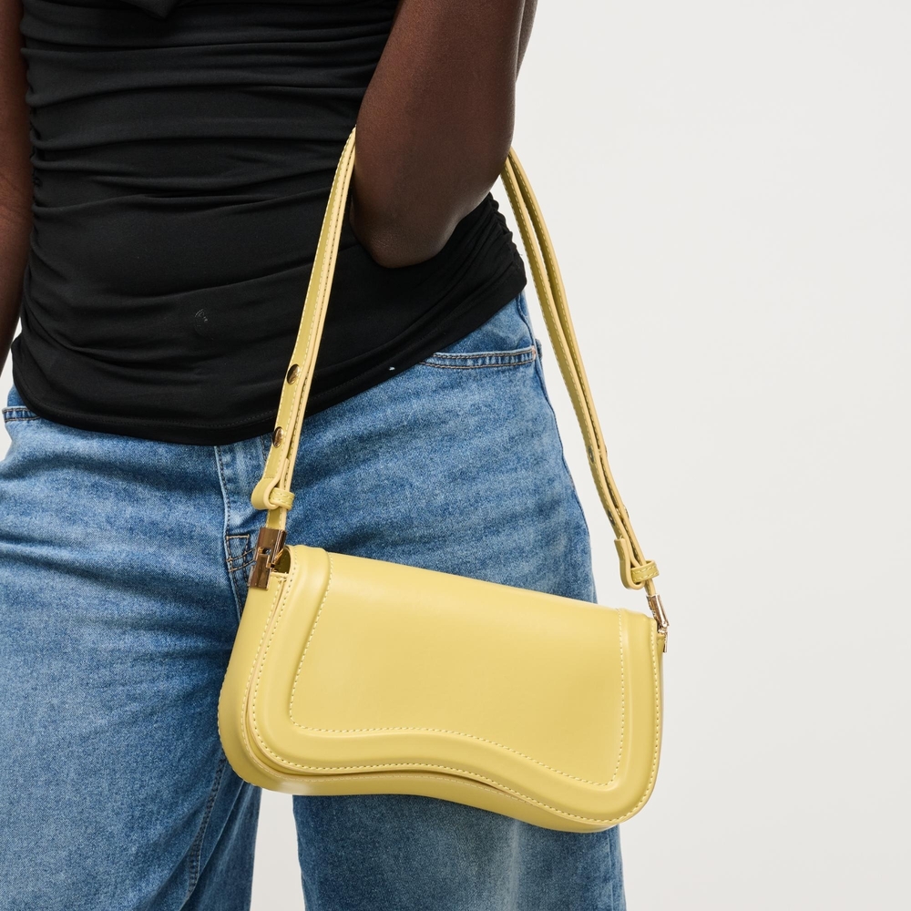 Minimalist Chic Curves Women’s Mustard Leather Sculpted Max Shoulder Bag - Picture 12 of 12